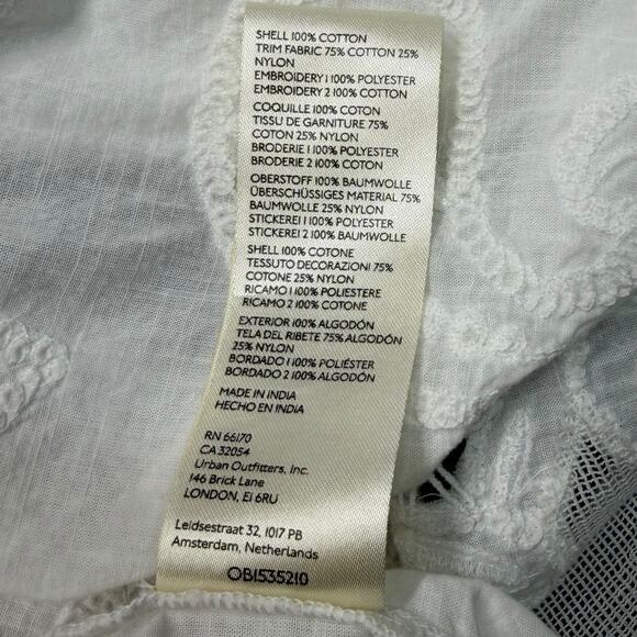 Maeve by Anthropologie White Eyelet Embroidered Button-Up Blouse Size X-Large - Picture 10 of 12